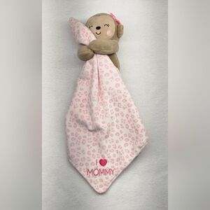 Carter’s Monkey Lovey Pink I Love Mommy Security Blanket Baby
